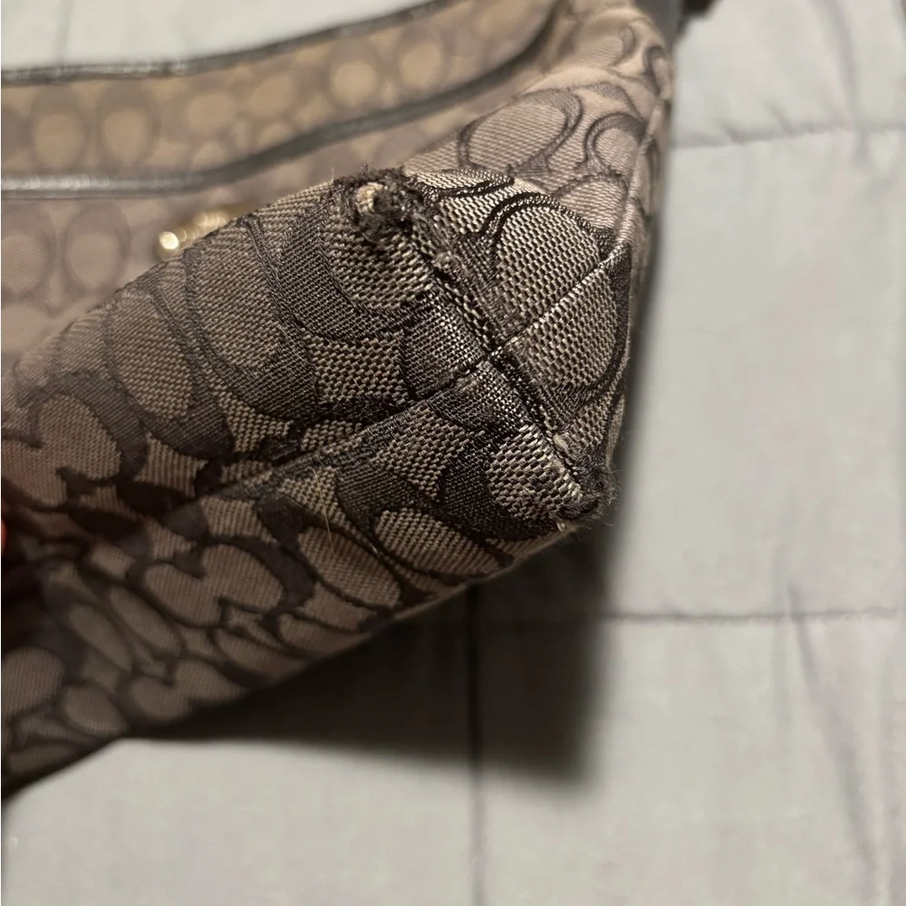COACH Dark Gray Signature Canvas Crossbody Bag - Picture 3 of 10